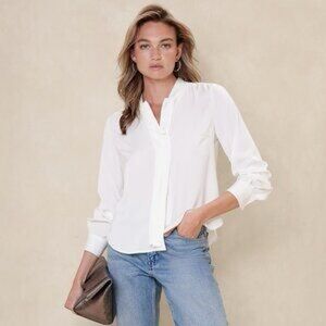 Babaton Classic White Button Down Shirt